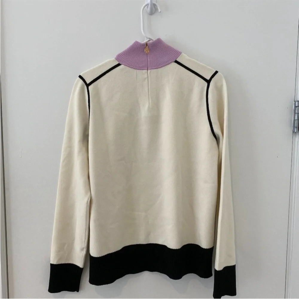 NWT Tory Burch Color-Block Turtleneck XL - Picture 6 of 10